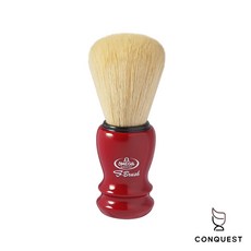 CONQUEST 義大利 OMEGA 專業修容鬍刷 S10108 紅色S-Brush合成纖維刷，舒適刮鬍體驗, 1個, 紅色