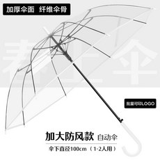 16骨透明雨傘長柄大號雙人女白色自動結實加大摺疊傘 副廠商品