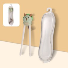 台灣現貨 兒童練習筷 訓練筷 虎口定位 防滑款 喫飯學習筷 幼兒園輔助 筷卡通套裝 練習筷 防滑款喫飯 學習筷幼兒園輔助, 三角龍【學習筷+盒子】, 1個