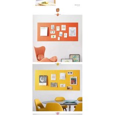 XIAO 120cm 60cm 부착식 펠트보드 콜크 보드 부착식 접착식 대형 게시판 어린이집 학교 유치원 사무실 안내판, 옐로우