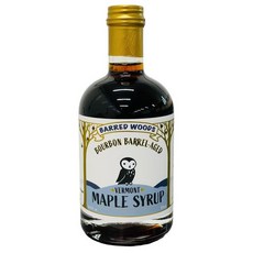 버몬트 버번 배럴 숙성 메이플 시럽 - 바드 우즈 메이플에서 Bourbon Maple Syrup - Authentic & Real Vermont Maple Syrup - Maple, 1개, 376ml