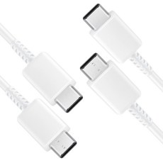 [HBG] 1+1 삼성 전용 C to C 초고속 충전 케이블 갤럭시 스마트폰 탭 노트북 호환, 화이트+화이트, 1세트, 1.8m