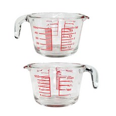 더홈스 유리제 계량컵 세트, 500ml, 단색