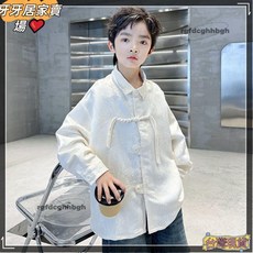 男童春季潮款國風襯衣2024新款兒童帥氣唐裝表演服百搭時尚襯衫外套