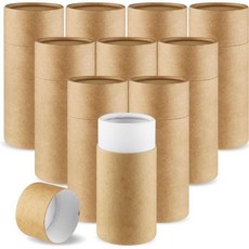 100ml3.4온스 브라운 크래프트 종이 튜브 10팩 에센셜 오일 병 찻잎 캔디 커피 원두 화장품용 빈 원형 골판지 선물 포장 병DIY 공예품, brown, 100ml