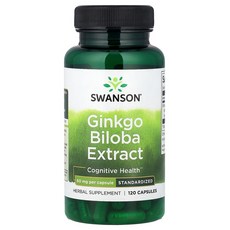 스완슨 Swanson Ginkgo Biloba Extract Standardized 60 mg 120 Capsules, 1개