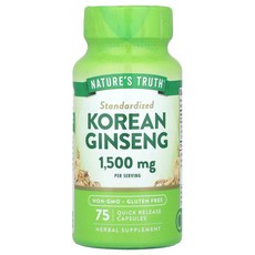 아이허브 네이처스 트루스 표준화 한국 인삼 1500mg 75정(캡슐당 500mg), NTH11215, 1개, 75정