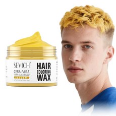 SEVICH 임시 헤어 컬러 왁스 블랙 여성 남성용 인스턴트 색상 프리미엄 기름지지 않음 쉬운 척 여행용 사이즈 할로윈 날 코스프레 파티에 적합 50g [호환], 옐로우