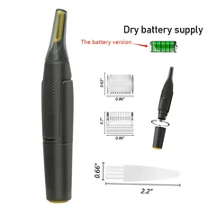 다기능 코 눈썹 구레나룻 헤드 면도기 개인 얼굴 관리 빨 수있는 전기 남성용 미니, 01 검정색