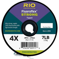 RIO 제품 플루오로플렉스 강력 티펫 송어용 100% 플루오로카본 플라이 낚시 내마모성 튼튼함 매듭 친화적 100야드 가이드 스풀, 4X