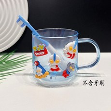 doly兒童卡通刷牙漱口杯套裝，3-6歲寶寶適用，可愛造型，安全材質，輕鬆養成刷牙好習慣, 藍色+小奧特曼, 1個