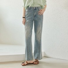 리안뉴욕워싱 절개 데님 슬랙스 608599