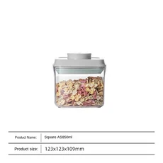 뚜껑이 있는 밀폐 식품 보관 기 탑 팝 원 단추 컨트롤 쌓을 수 건조 시리얼 팬트리, 01 9, 01 CHINA