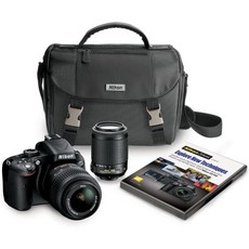 니콘 D5100 16.23인치 가변각 LCD 모니터가 장착된 MP CMOS 디지털 SLR 카메라 바디 전용, with 18-55mm and 55-200mm VR A