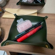 가죽데스크 트레이 액세서리 소품정리대 아미그린 대 hdj*03656Hj