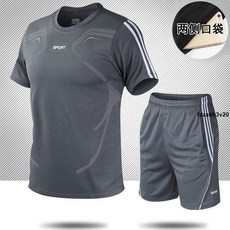 潮牌運動套裝男士夏季新款：寬鬆大碼休閒短袖短褲兩件套戶外運動服