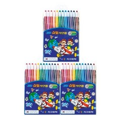 지구화학 슈퍼 샤프식 색연필, 12색, 3개