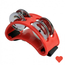 취미 악기 발 탬버린 레드