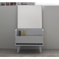 원룸 자취생 공간활용 미니 좌식 화장대(거울포함) 서랍장 예쁜 심플 학생, 매플