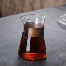 유리 커피 서버 커피병 목재 루프 16OZ 500ML 내열성