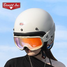 오토바이 고글 헬멧 안경 악세사리 렌즈 클래식 레트로 바이크 방풍 라이딩 모터사이클, 화이트 다이아몬드 REVO 레드 렌즈