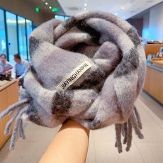 兒童圍巾 可愛圍巾 高顏值圍巾 防風保暖 兒童圍巾2024新款女童保暖寶寶複古秋冬韆鳥格毛綫男女孩圍脖冬季