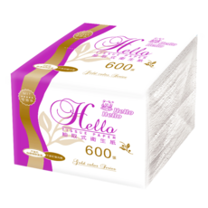Hello 抽取式衛生紙 Gold color Series 600張 環保再生紙, 1箱, 90個裝