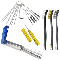 카뷰레터 클리닝 키트 - 클린 라인 세트 13개 클리닝 바늘 9개 나일론 브러시 6개 스로틀 렌치 및 포인트 픽 오토바이 체인톱 스프레이 건용 스테인리스 스틸 탄소, 카뷰레터 클리닝 키트 - 클린 라인 세트 13개, 바늘