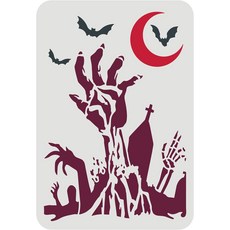 PET 크리스마스 페인팅 스텐실 축제 테마 벽화 패턴 홀리데이 장식 DIY, 캐슬 268, 1개