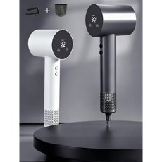 RYZO 초고속 음이온 헤어드라이어 터치식 LED 디스플레이 저소음 전문판, 화이트