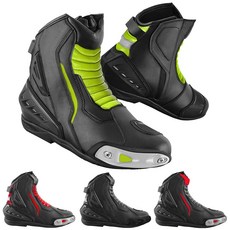 SAGA MOTO 남성용 오토바이 부츠 - 방수 가죽 바이커 라이딩 슈즈 CE 아머 포함 미끄럼 방지 밑창 및 통기성 안감 블랙., 9, 초록색