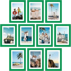 DecorUhome20.3x30.5cm8x12인치사진액자10개세트 15.2x20.3cm6x8인치디스플레이사진매트포함또는20.3x30.5cm120972, 5x7, 초록색