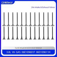 엔진 부품 24x 흡기 및 밸브 세트 3.0 TSI L V6 가스 CAKA 05-18 아우디 A4 투아렉