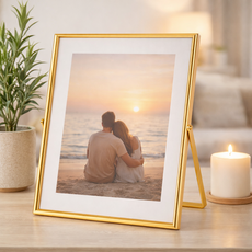 유니팡 인테리어 고급 엔틱 빈티지 포토 액자 심플 프레임 신혼집 원룸 방 꾸미기, 1개, 골드