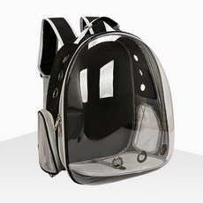 강아지용 우주선 고양이 백팩 반려동물 이동가방 투명, 블랙