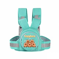 Capybara 兒童機車安全帶 雙肩揹帶, 1個, 皮巴拉-子母雙肩款【帶收納】