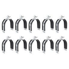 HARFINGTON 10pcs Rubber Cushion Strut Clamp 3-1/2\" Universal Carbon Steel Clamps with Bolt and Nut, HARFINGTON 10pcs Rubber Cushio