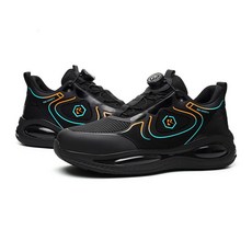 防潑水鋼頭工作鞋 旋轉紐扣免鞋帶設計 耐磨橡膠大底防護 安全舒適