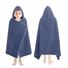 ORIGINAL KIDS 후드 목욕 타월 - 2팩 100% 면 목욕 랩 - 500 GSM 후드가 달린 대형 오버사이즈 아동용 타월 - 유아 샤워 수영장 해변 - 매우 부드럽고, 1개, 블루