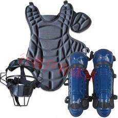 야구심판장비 베이스볼 가드 포수 안면 보호대 암가드 풋가드 팔꿈치 성인, 얼굴 보호대+어린이 가슴보호대+파란색무릎보호대, 1개