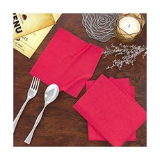 85 면 15 린넨 저녁 식탁보 12개 냅킨 세트 일상용 대형 부활절 특별 미터드 코너 사전 수축 뛰어난 흡수력 초극세사 품질 18x18인치세이지, 18" x 18" (4개 세트), 퓨시아