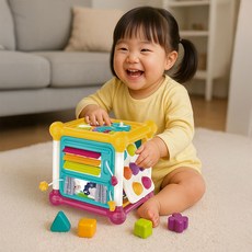 이큐나라 6 in 1 터미타임 변신큐브 에듀볼 감각 촉감 발달 완구 IQ EQ 멜로디, 1개