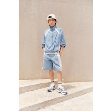 ZARA 자라 컬러 블록 로고 자수 레인코트 - 하늘색 DGJ619 YSA349