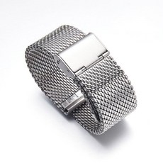 [ 1182783 ] YHMOO 밀라네즈 시계줄 스테인리스 스틸 0.8mm 스레드 두꺼운 금속 메시 퀵 릴리즈 손목시계 팔찌 20mm 22mm (실버 22mm)