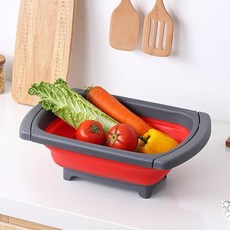 TANSUNG 실리콘 휴대용 접이식 싱크대, 불루, 1개