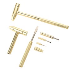 6 1인치 구리 망치 소형 원형 망치 다기능 망치 드라이버 병따개 황금 내구성 포함