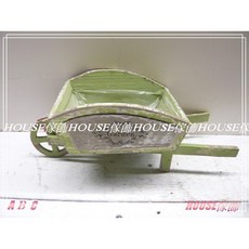 House傢飾 木製推車花器，南法田園鄉村風格花盆花架, 1個