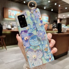 에르모사 갤럭시 A23 케이스 4G A235 GALAXY PHONE CASE 유화 플라워 핸드 스트랩 휴대폰 케이스