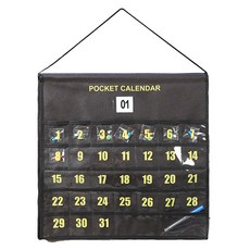 NY STYLE 걸이형 PVC 포켓 월간 달력 용돈 관리 수납 파우치, 1개