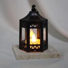 캔들 케이스 랜턴 -블랙 무드등 건전지 촛불, 블랙